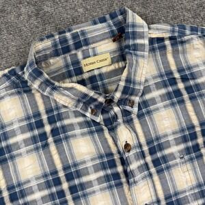 Hobbs Creek Button Down Shirt 2XL Blue Plaid Short Sleeve Cotton Mens